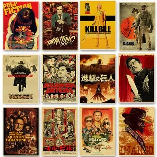 Quentin Tarantino Movie Kill Bill/Django Unchained/Reservoir Dog Film Posters Kraft Paper Home /Room/Bar Cinema Wall Decor Poster