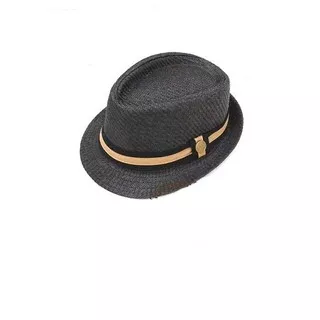 Houseofcuff Topi Fedora Hat Fedora Hat Listed Button Hitam