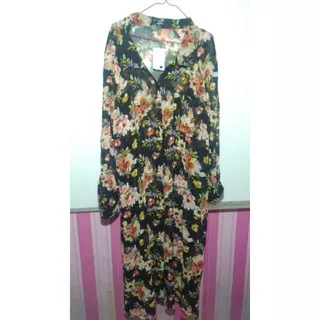 LONG OUTER BLACK FLORAL OUTER JUMBO OUTER BUNGA BY MAXFASHION