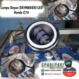 Lampu Daymaker Honda C70 C50 LED Original CMBOS Dua Titik Putih Ori import