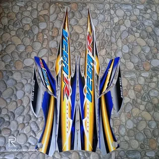 stiker striping motor yamaha vega R 2007 silver hitam biru