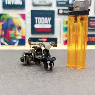 Miniatur Motor Vespa Dari Korek Api / Korek Gas - Vespa Gandeng