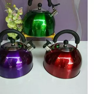 @™stok,Teko bunyi whistling kettle ceret air stainless warna 3/4/5 Liter merah hijau ungu..,,,,,,,.,