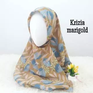 Hijab Segiempat Krudung Motif daun Kerudung Polycotton Jilbab Segi empat Poton Segi4 krizia