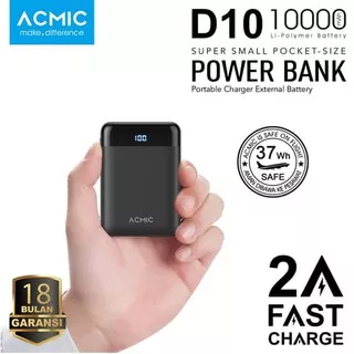 ACMIC D10 10000mAh Mini Powerbank (Digital Display + 2A Fast Charge)