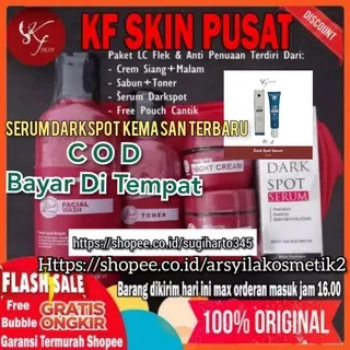 PAKET LC BEAUTY FLEK+BEKAS JERAWAT (paket basic+serum Darkspot) LC BEAUTY CREAM KF SKIN CARE KFSKIN ORI