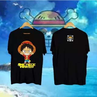 KAOS PRIA ANIME ONE PIECE WANTED BLACK | SIMPLE, DINAMIS, DAN MEMBERIKAN KESAN KASUAL