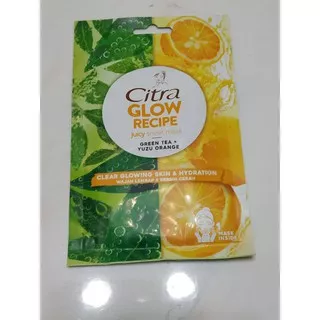 Citra Glow Recipe juicy sheet mask Green Tea+Yuzu Orange 25gr