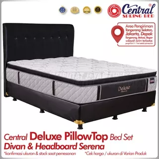 springbed central deluxe pillow top - set divan headboard serena