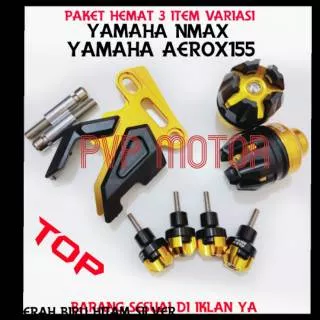 Paket yamaha nmax dan yamaha aerox 3 item jalu spakbor,jalu as depan jumbo,cover tutup kaliper