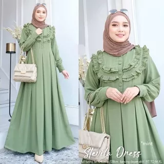 Stevila Maxy / Gamis Ceruty Babydoll Terbaru / Kekinian / Fashion Muslim / Casual Dress Murah / Elly Fashion