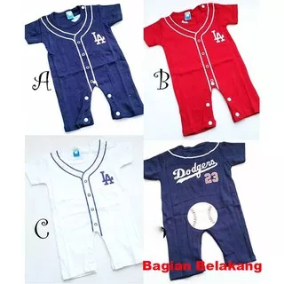 Baju Bayi Laki Laki Romper Bayi Lucu Baseball LA