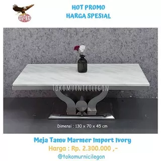 Meja Tamu Marmer Import Ivory (free ongkir cilegon serang)