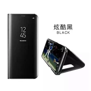 Flip Case Samsung Galaxy S6 Flat S6Flat Flip Clear View Standing Mirror Case Cover Casing Hp Murah