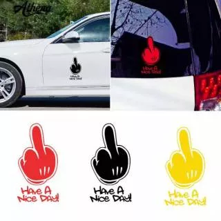 Stiker mobil motif jari tengah lucu promo stiker mobil motif jari tengah