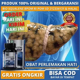 Obat Perlemakan Hati Herbal / Fatty Liver - Obat Penghancur Lemak Di Hati - Hepatitis - Sirosis Hati - Obat Liver - Begah Kembung - Obat Gangguan Fungsi Hati - Bio Squalene Softgel 100% Herbal Asli