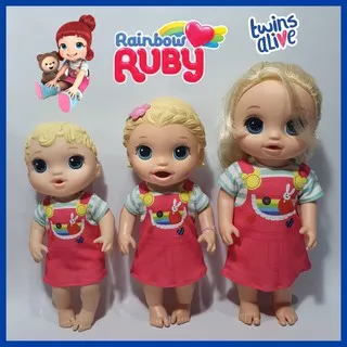 READY !!! Baju Boneka Baby Alive Animator MellChan Dress Ruby Rainbow