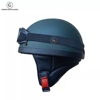 Helm retro chips hijau army/helm retro chip/HELM/HELM RETRO/HELM KLASIK/HELM TERLARIS/HELM TERMURAH