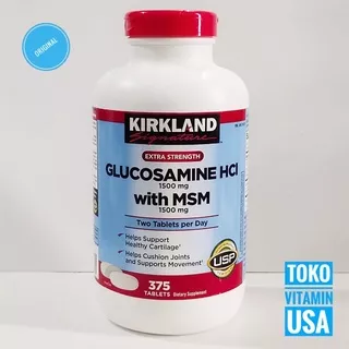 Kirkland Signature Glucosamine Hci 1500 Mg With MSM 1500 Mg Kirkland Glucosamine HCl with MSM 375 Tablets