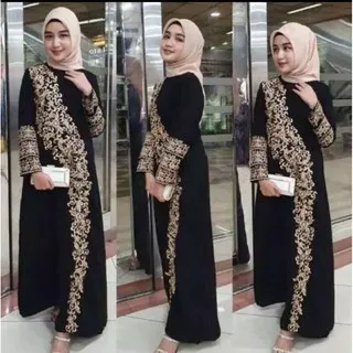 New Abaya Gamis Maxi Dress Arab Saudi Bordir Zephy Turki Umroh Dubai Turkey India Dress Muslim