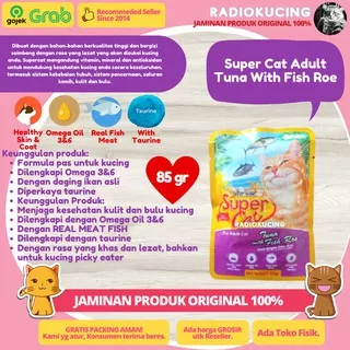 Wet Food Super Cat Adult Tuna With Fish Roe 85 gr Makanan Kucing Basah