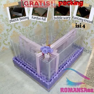 Kotak Seserahan Keranjang Parcel Hantaran Pernikahan Parsel Rotan Perlengkapan Baki Buah Kado Lamaran Mika Akrilik Box Cincin Mahar 1 Set Isi 4