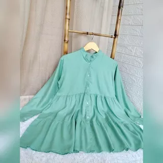 Blouse katun rayon / Tunik muslim bahan rayon polos / Puffy blouse