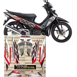 striping original Honda Supra x 125 R cw hitam tahun 2011