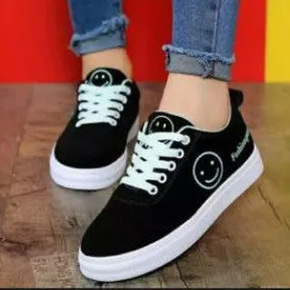 Alfathr shoes sepatu sneaker Kets wanita fashion sport smile ukuran 36/40