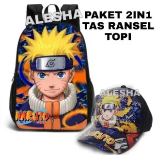 Tas Ransel Topi Anak Laki-Laki Paket 2in1