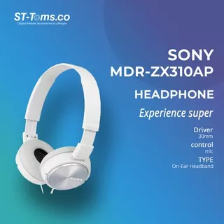 Sony Monitoring Headphones MDR-ZX310 AP / ZX 310AP / ZX-310AP - White