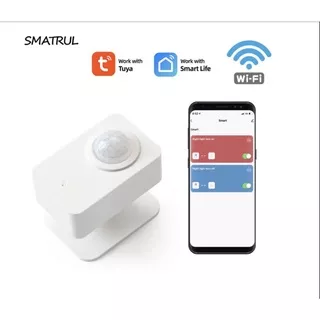 SMATRUL Sensor Gerak Tuya Motion Sensor WiFi Smart Home PIR Sensor APP Remote Control USB Power Wireless Infrared Detector Alarm System | SKU 2.022.0061 | P06-W