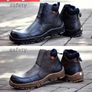 Sepatu KICKERS Boots Slop Zipper Resleting Safety Kulit Asli Boot Pria Formal Worksafe Tracking