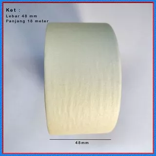 Lakban Kertas / Masking Tape Cream Besar 2 inchi 48mm x18m FUMARU