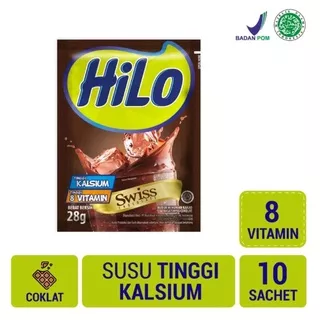 Hilo Swiss Chocolate 1 Renceng isi 10 Sachet