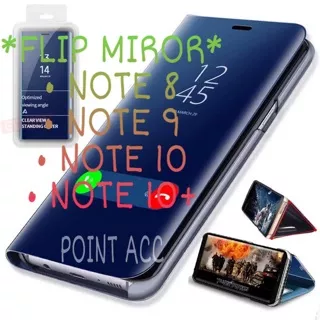 POINT ACC Flip Mirror Samsung note 5 8 9 10 10+ 10Lite 20 20Ultra Flip Cover Mirror Standing Case Smart View