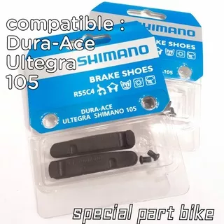 brake shoes r55c4 dura ace dan ultegra 105 shimano / karet rem shimano