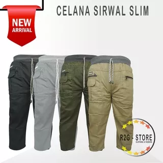 Celana Pangsi Dewasa Laki Laki/Celana Muslim Pria/Celana Sirwal/Celana Sholat/Celana Pangsi Dewasa Model Slim/Celana Cingkrang/Celana Sholat/Celana Pangsi Pinggang Rib/Celana Komprang/Celana Pangsi 7/8