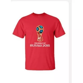 Kaos Baju Combed 30S Distro PIALA RUSIA FIFA WORLD CUP RUSIA 2018 MERAH