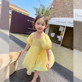 Dress Simple Baloon Light Dress Anak Perempuan Import