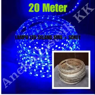 Lampu LED STRIP SELANG SMD 5050 20M BIRU 220V OUTDOOR 20 M METER BLUE