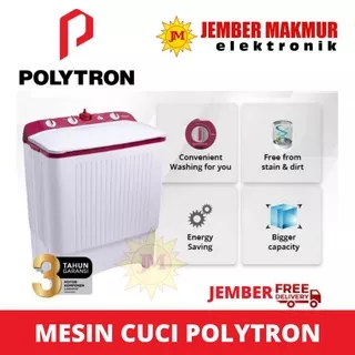 Mesin cuci POLYTRON Primadona Samba 2 tabung 9,5Kg PWM 952R