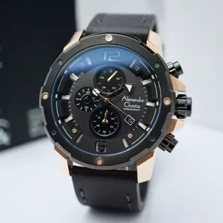 Jam Tangan Pria/Cowok Alexandre Christie AC 6410 Black Rosegold.Original Garansi Resmi 1 Tahun