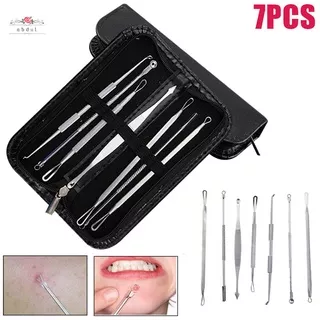 7pcs/set Blackhead Acne Removal Tool Set Comedone Pimple Blemish Extractor Remover Tool Tweezer Kit