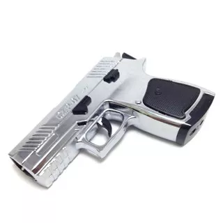 Mainan Pistol Lighter CZ P-07 9x19 Korek Api Matches Besi Bara Biru - Silver