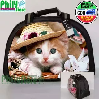 Tas Pakaian travel hand bag elle jumbo terlaris Motif Kucing Lucu Imut Tas Elle Gambar