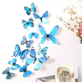 3D Butterfly stiker dinding sticker kupu kupu hias Wall Dekorasi Paper