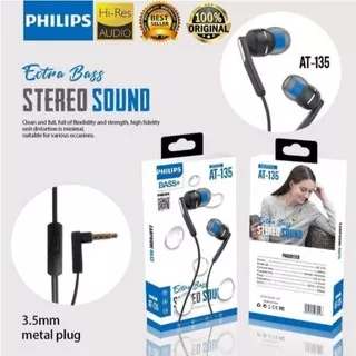 HEADSET HANDSFREE PHILIPS AT-135 EXTRA BASS ORIGINAL STEREO EARPHONE AT135
