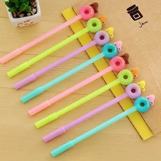 Random Cartoon Candy Donut Polar Pen 0.38mm Black Ink Pens Ballpoint Pen Office School Supplies Writing Pens Stationery