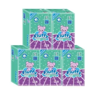 Fluffy Baby Diapers Tape S 100 Pcs [S 20 Pcs x 5 Pack] - Popok Perekat Bayi baru lahir / Popok Bayi Newborn / Diapers Newborn Baby Selembut kapas, Daya Serap Tinggi, Anti Iritasi & Anti Ruam